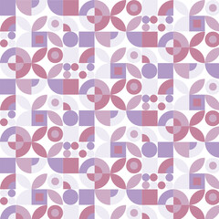 Abstract Pattern seamless with geometric shapes in pastel pink and violet colors