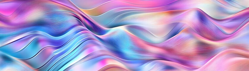 Fototapeta premium Abstract Wavy Pattern in Pastel Pink, Blue, and Purple Hues