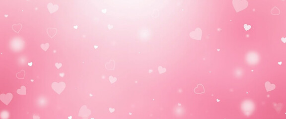 romantic background with hearts, symbol of love, abstract background of blurred hearts with place for text, banner, greeting card