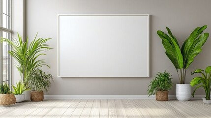 White Frame in a Luxurious Gold Trim: A white frame bordered with a delicate gold edge mounted on a taupe wall, offering a touch of opulence and sophistication.