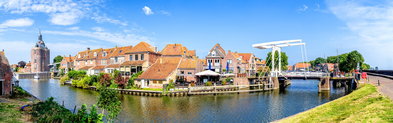 Obraz premium Altstadt, Drommedaris, Enkhuizen, Niederlande 