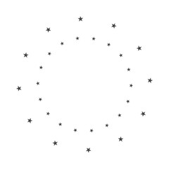 Stars circle. Holiday frame. Vector illustration