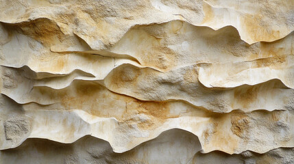 Sand dune with a wave pattern. The sand is brown and the dune is curved