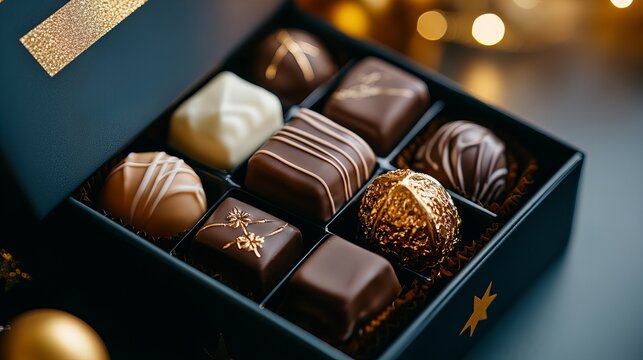 A box of assorted chocolates, a sweet treat for any occasion.