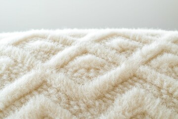 Fuzzy pillow showcases rhythmic, symmetrical patterns within gentle fibers.