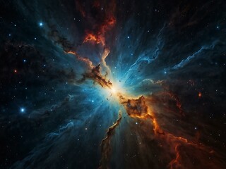 Fototapeta premium Stellar explosion in a nebula.