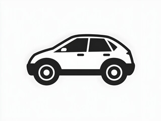 Obraz premium Minimalistic White Car Silhouette Illustration for Urban Transport Concept