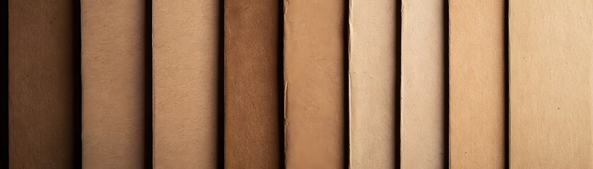 Close-up of a Row of Aged Paper Spines