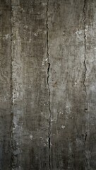 Texture of an old grey cracked concrete wall, creating a grunge background.