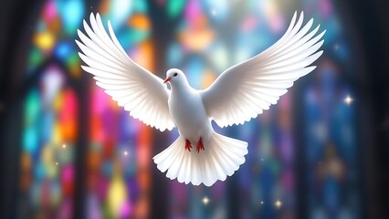 Obraz premium white dove flying