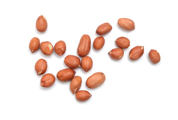 Composition from nuts on the white isolated background