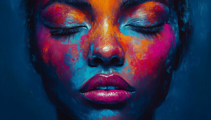 Abstract Portrait of Pleasure, Emotions Art Wallpaper Mental Health Background Design