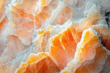 Close-up of a Cracked Orange and White Stone