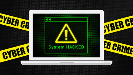 A computer popup box screen warning of a system being hacked, compromised software environment