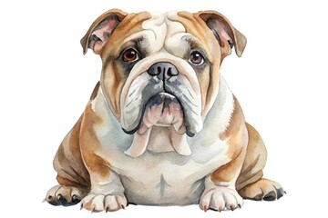 Obraz premium watercolor englisg bulldog clipart