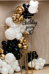 Elegant Balloon Arch for a 30th Birthday Celebration