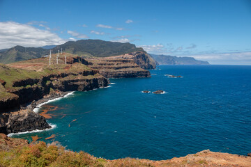 Fototapeta premium Landscape at Vulcao Penha de Aquia, Madeira, Portugal