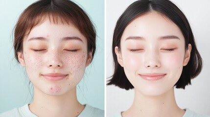 スキンケアの旅を変える：輝く肌のためのスキンケアの前後