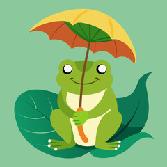 frog with umbrella