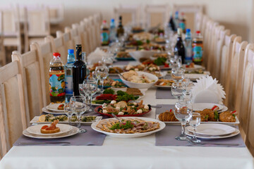Festive Banquet Table Set for a Grand Celebration