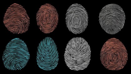 fingerprint or thumbprint set isolated