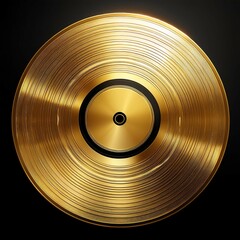 gold record music disc award isolated on black