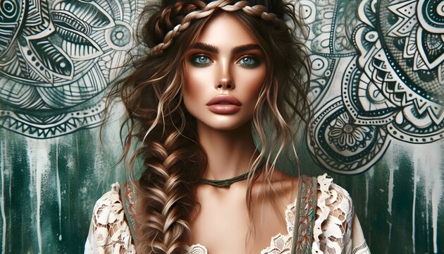 Fototapeta Trenzas de Inspiración Boho