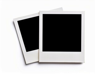 polaroid photo frame both sides isolated on white