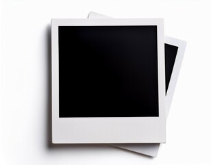 polaroid photo frame both sides isolated on white