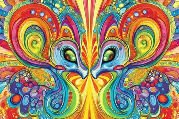Colorful mandala inspired butterfly design symbolizing transformation beauty and life ideal for family oriented and celebratory spaces