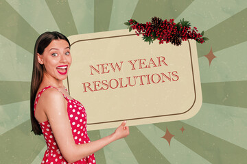 Composite trend artwork photo collage of merry Christmas holiday celebrate winter season party...