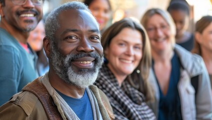 Obraz premium Smiling Diverse Group of People Outdoors