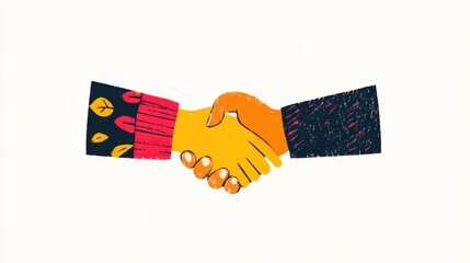 チームワークとコラボレーションを表す握手アイコン付きの新入社員オンボーディング