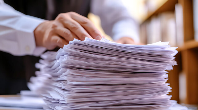 Lawyer filing documents at a courthouse, ensuring everything is in order, legal paperwork, law practice