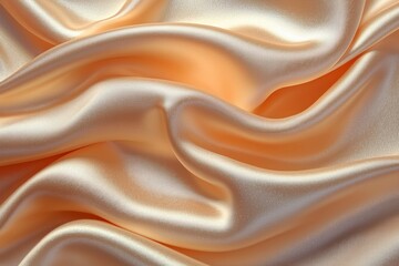 Obraz premium Smooth Peach-Colored Satin Fabric with Wrinkles and a Sheen