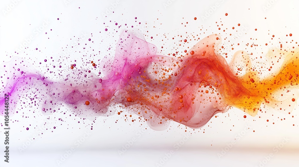 Poster data visualization with flowing wave patterns, symbolizing digital networks, connectivity, and modern information analysis, Generative AI