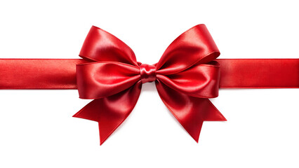 Fototapeta premium Red Bow Isolated on White Background for Festive and Decorative Designs