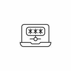 laptop lock password icon sign vector