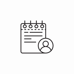 notepad user icon sign vector