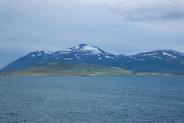 Iceland mountains with snow