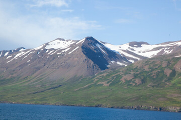 Naklejka premium Iceland mountains with snow