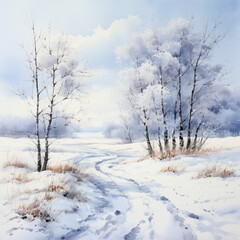 Obraz premium adorable beautiful fairytale winter snowy landscape