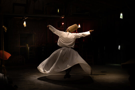 Dancing image of Sufi whirling dervish