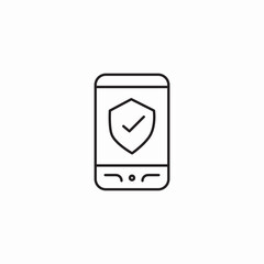 phone shield protection icon sign vector