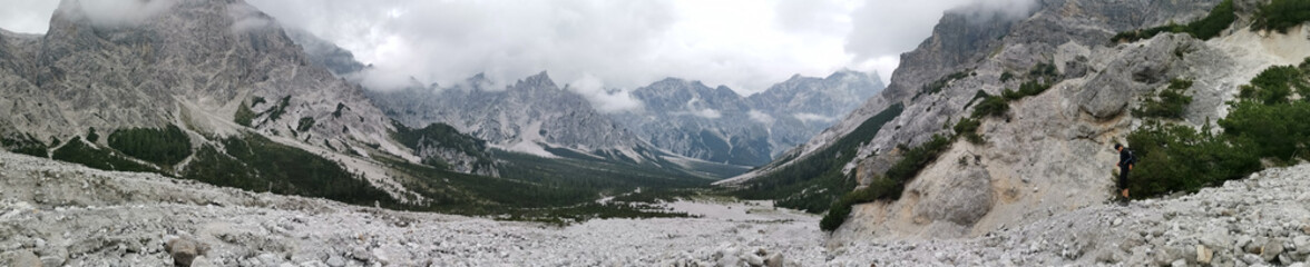 dry river bed in a huge valley