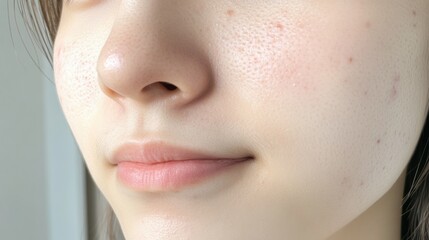 Obraz premium スキンケア前後の変化で透明感のある輝く肌へ