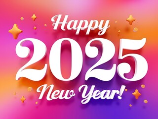 Vibrant Pink 2025 Happy New Year