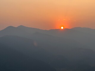 sunrise in the mountains