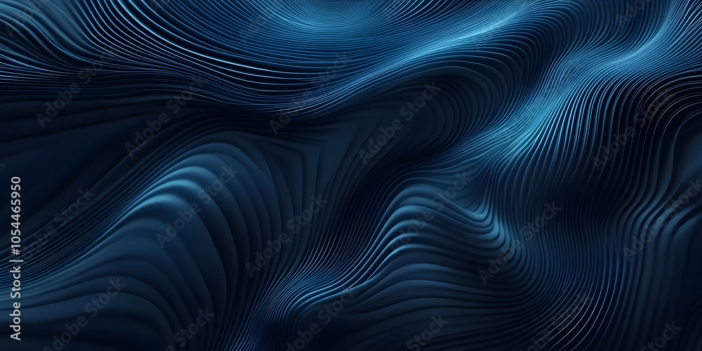 Canvas Prints abstract wavy blue background. waves from many lines. digital space. holographic background