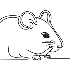 Fototapeta premium Minimalist mouse illustration in black and white